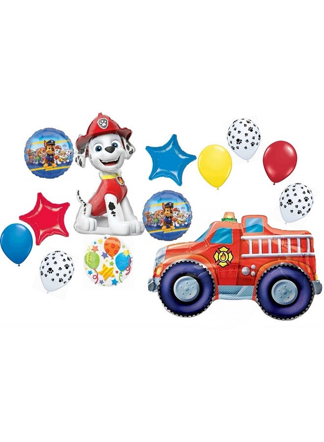 Anagram Paw Pups Marshall and Fire Truck Ladder Engine on Patrol Birthday Party Supplies Balloon Bouquet Decorations - Image 1