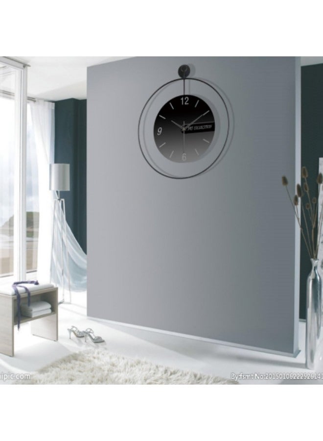 GGEROU Modern Wall Clock, Large Simple Wall Decor Metal Frame Silent Non-Ticking Clock, 24in, Black - Image 5