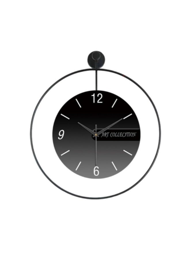 GGEROU Modern Wall Clock, Large Simple Wall Decor Metal Frame Silent Non-Ticking Clock, 24in, Black - Image 2