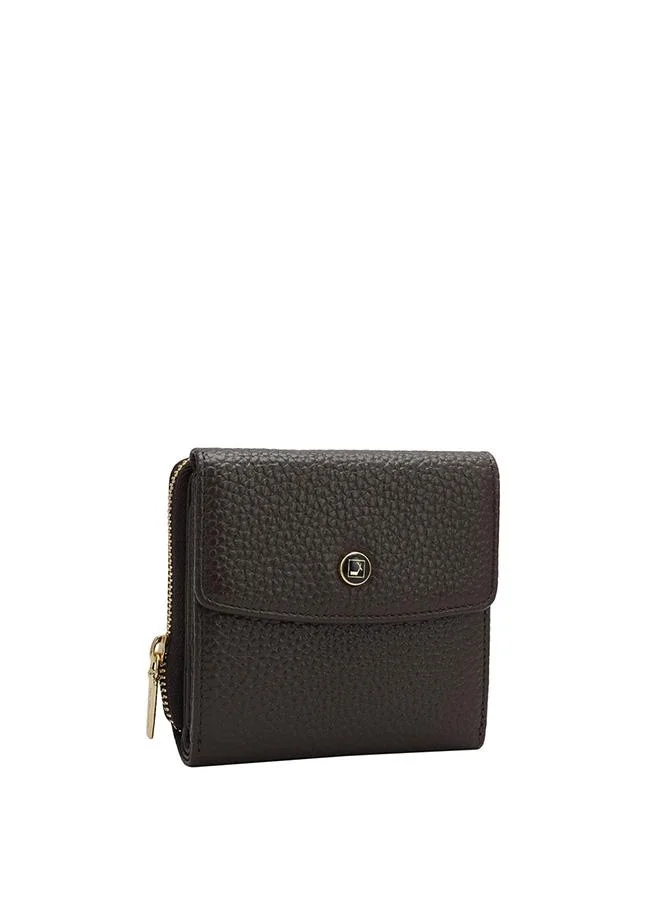 دا ميلانو محفظة نسائية جلد طبيعي بني