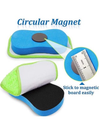 2-Piece Magnetic Chalkboard Eraser, Microfiber Dustless Chalk Eraser, Multipurpose Cleaning Duster Washable Reusable Eraser for Chalk Home Classroom Office - view 3