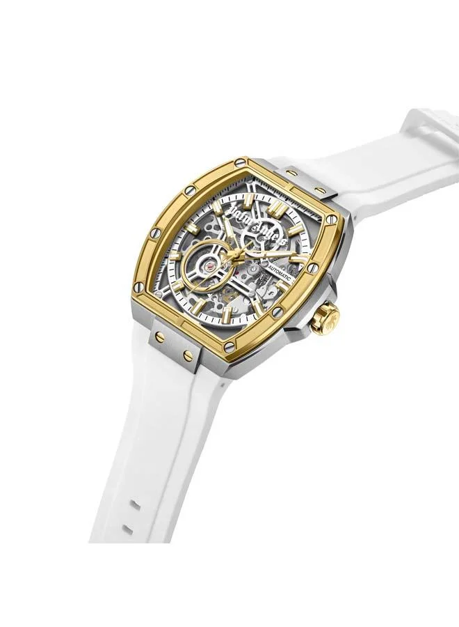 Palm Angels Pulse White Dial White Silicone Strap Analog Watch for Men, 42mm