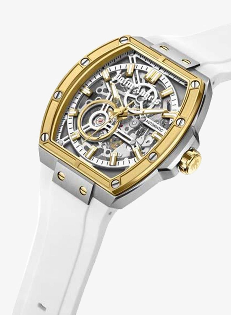 Palm Angels Pulse White Dial White Silicone Strap Analog Watch for Men, 42mm - Image 2