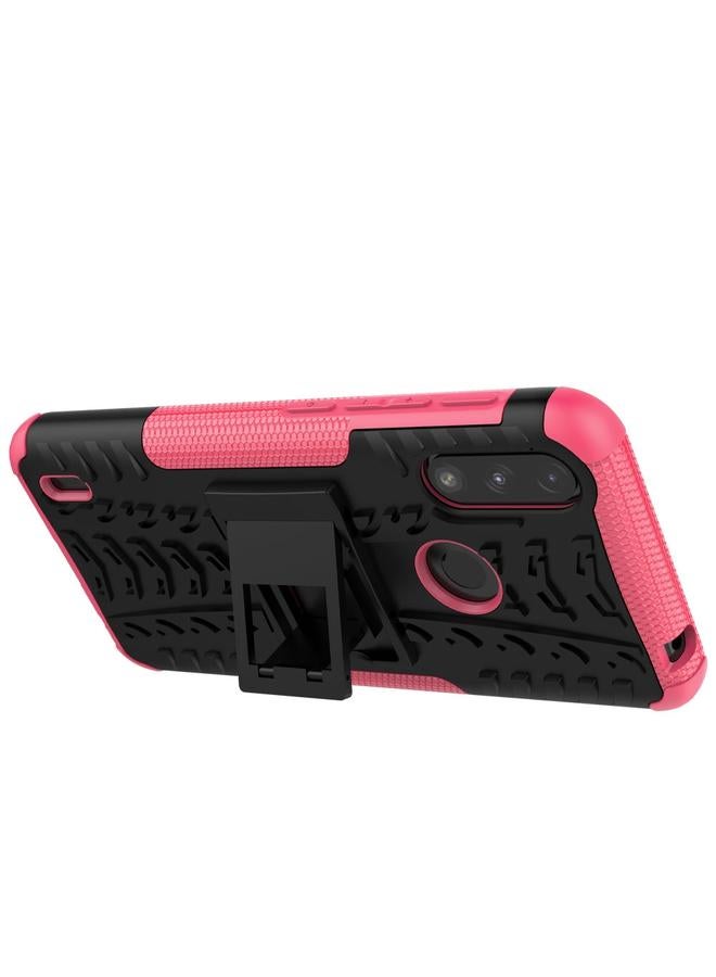 S-TOP Case For Motorola Moto E7 Power Tire Texture Shockproof TPU+PC Protective Case with Holder - Image 4