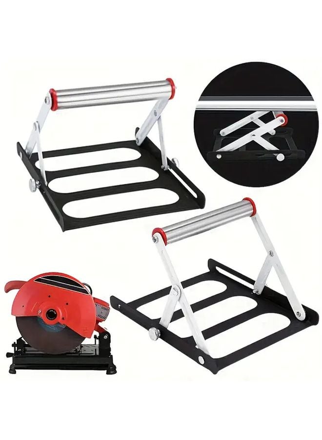 Black Adjustable Cutting Machine Stand Durable Metal Height Adjustable Table Saw Support - Image 2