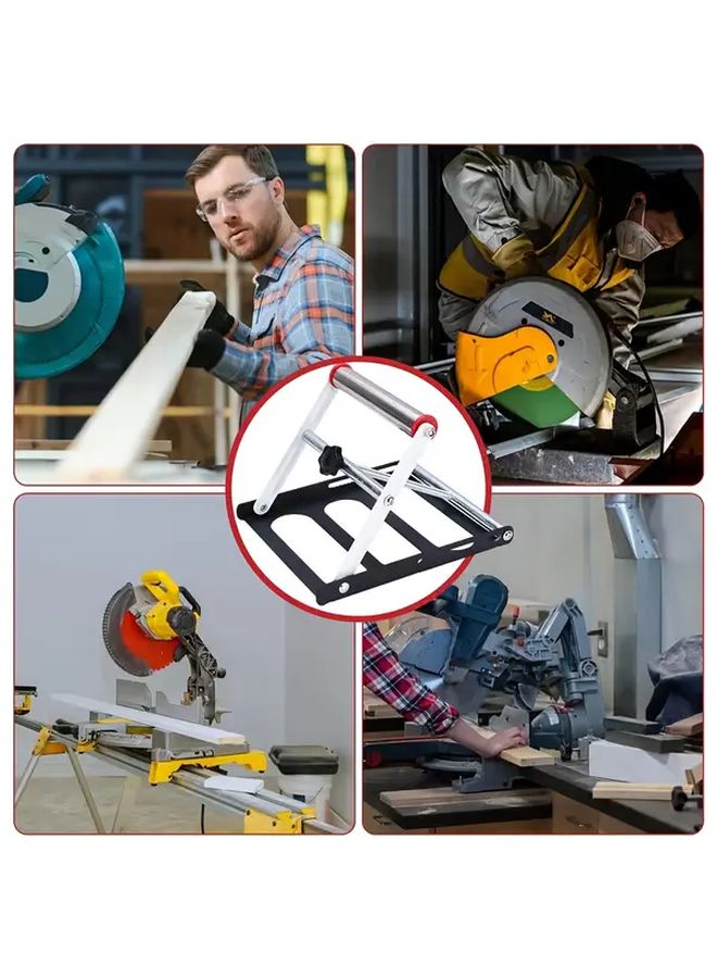 Black Adjustable Cutting Machine Stand Durable Metal Height Adjustable Table Saw Support - Image 5