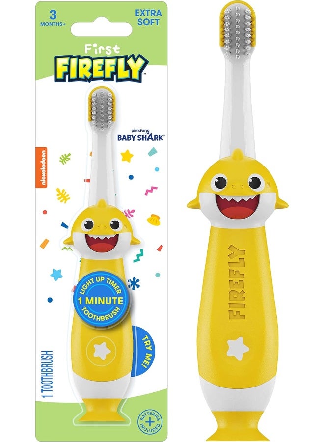 FIREFLY First Firefly Training Light Up Toothbrush, Baby Shark, Yellow - Image 1