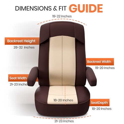 VALUN RV Seat Covers (Brown 2 Pack) – Captains Chair Seat Covers for RV Captain Chair & Motorhome Chairs, Universal Fit RV Chair Covers for Camper, Trailer, Van, Protects Against Dirt, Spills & Wear - Image 4