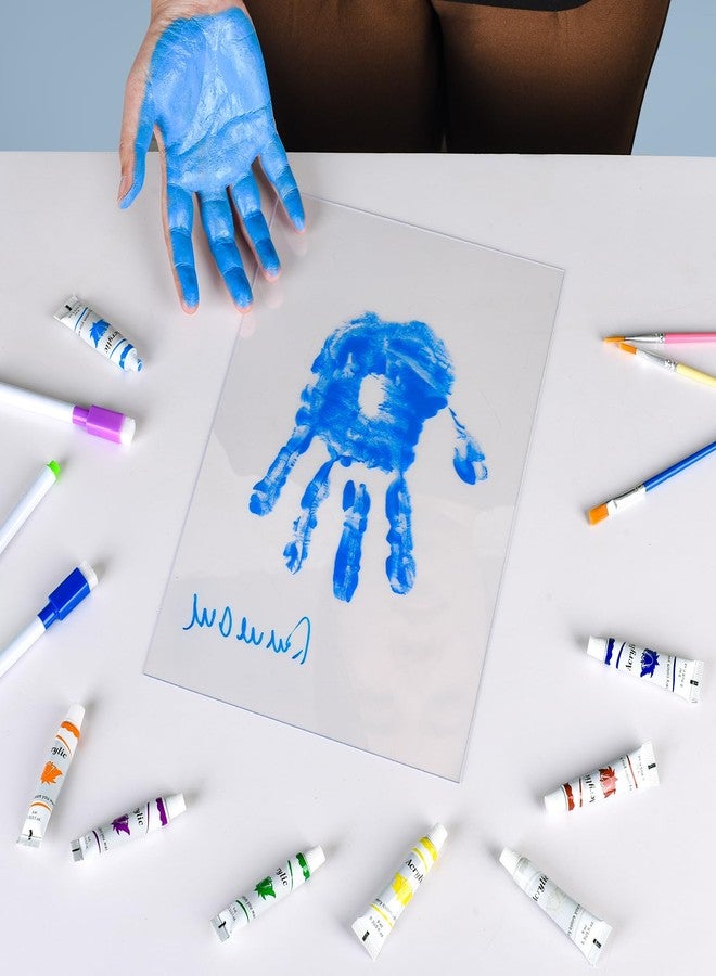 Cepairng Family Handprint Frame Kit for 4 with 12 Paints&9 Pens,New Parents Gifts for Couples After Birth,Baby Shower Gifts for Mom and Dad,Mothers Fathers Day Craft Wood,Christmas Birthday Gift(White) - Image 5