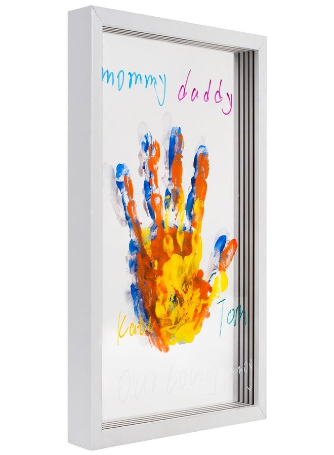 Cepairng Family Handprint Frame Kit for 4 with 12 Paints&9 Pens,New Parents Gifts for Couples After Birth,Baby Shower Gifts for Mom and Dad,Mothers Fathers Day Craft Wood,Christmas Birthday Gift(White) - Image 1