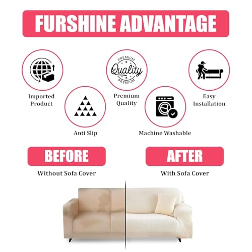 Furshine® Sofa Cover 3 Seater and 2 Seater Fully Covered Universal 5 Seater Sofa Cover Non-Slip Sticky Elastic Stretchable Sofa Set Imported Slipcover Protector (Blue Lotus, Five Seater (3+1+1)) - Image 3