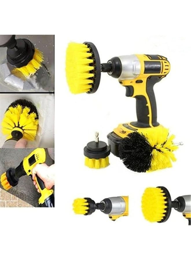 3Pcs/Set Electric Scrubber Brush Drill Brush Kit Plastic Round Brush For Carpet Glass Car Tires Brushes 2/3.5/4''