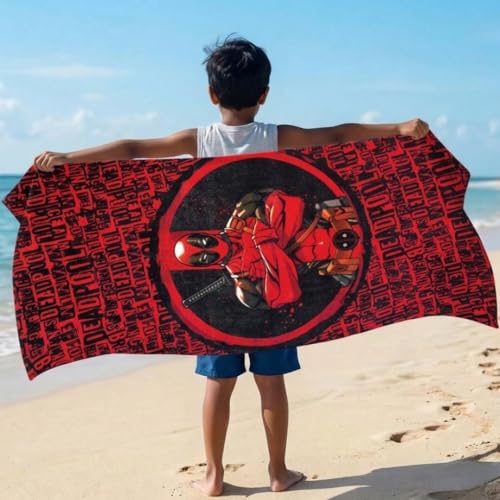 Athom Living Kids Soft Cotton Cartoons Digital Printed Bath Towel 60x120cm (Deadpool) - Image 3