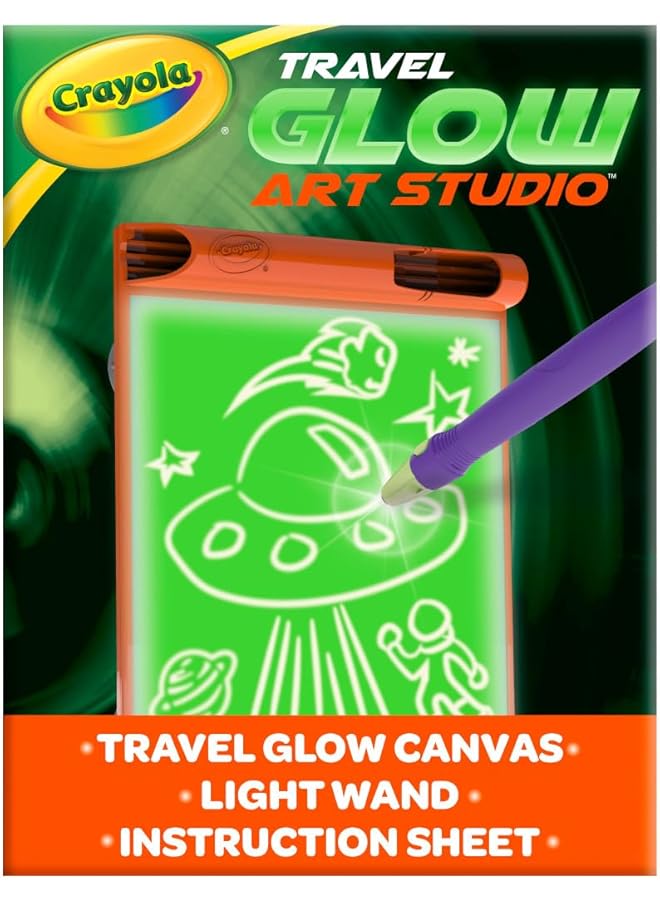 Crayola Travel Glow Art Studio Glow In The Dark Toys Kids Gifts For Girls And Boys Ages 6 7 8 9 - Image 2