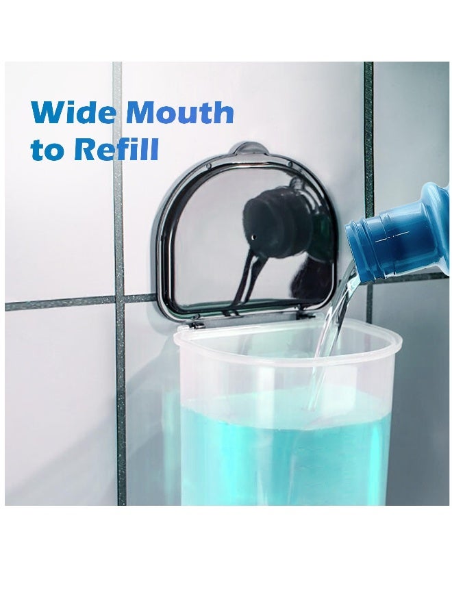 21oz Mouthwash Dispenser for Bathroom, 2 Pack Wall Mounted Clear Plastic Mouth Wash Container with 2 Reusable Sticker - Image 3