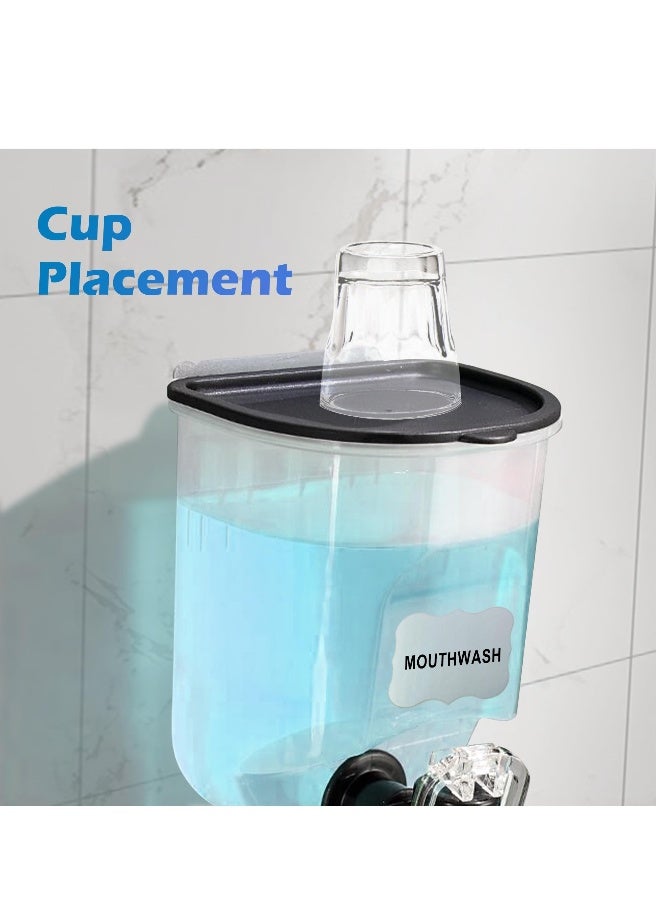 21oz Mouthwash Dispenser for Bathroom, 2 Pack Wall Mounted Clear Plastic Mouth Wash Container with 2 Reusable Sticker - Image 4