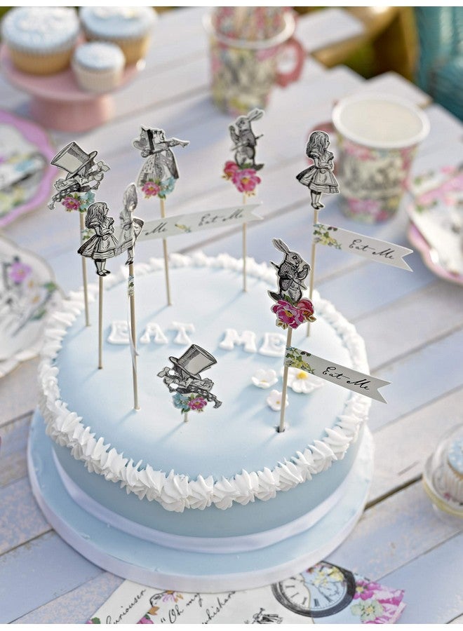 توكينج تيبلز أعواد طعام من Talking Tables بتصميم أليس ماد هاتر لحفلات الشاي وأعياد الميلاد، متعددة الألوان (عبوة من 12 قطعة) - Image 2