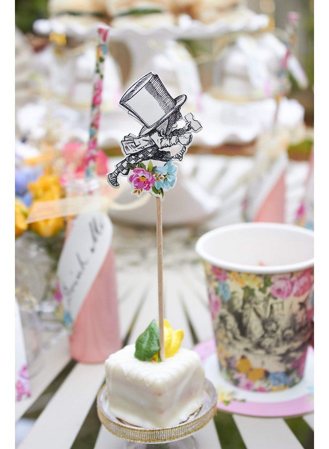 توكينج تيبلز أعواد طعام من Talking Tables بتصميم أليس ماد هاتر لحفلات الشاي وأعياد الميلاد، متعددة الألوان (عبوة من 12 قطعة) - Image 4