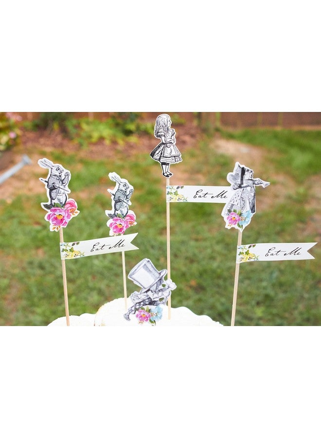 توكينج تيبلز أعواد طعام من Talking Tables بتصميم أليس ماد هاتر لحفلات الشاي وأعياد الميلاد، متعددة الألوان (عبوة من 12 قطعة) - Image 5