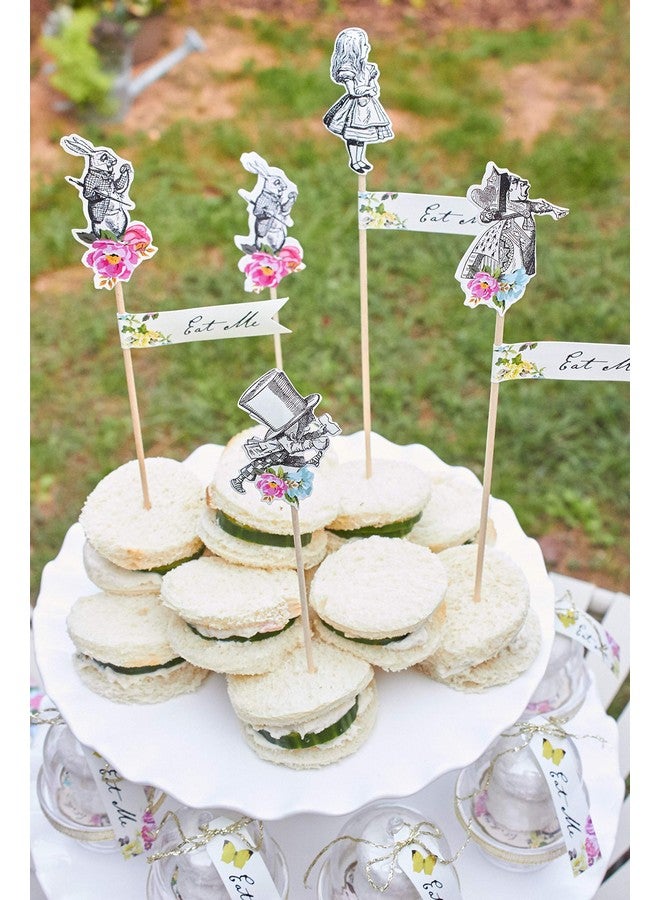 توكينج تيبلز أعواد طعام من Talking Tables بتصميم أليس ماد هاتر لحفلات الشاي وأعياد الميلاد، متعددة الألوان (عبوة من 12 قطعة) - Image 3