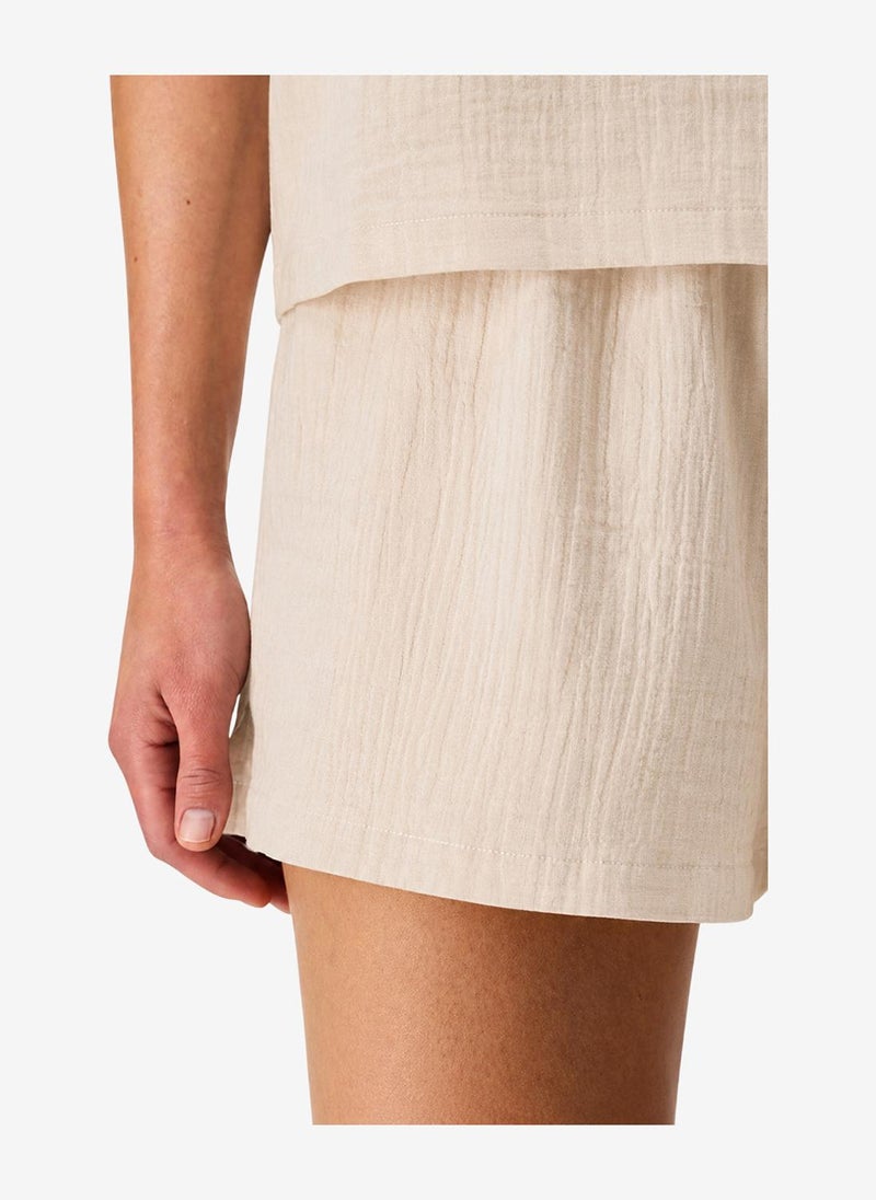 Penti Women's Beige Short Sleeve Cotton Pyjama Set with Shorts - Image 4