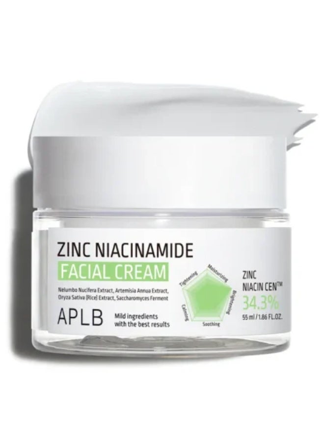 APLB Zinc Niacinamide Facial Cream, 1.86 fl oz (55 ml) - Image 1