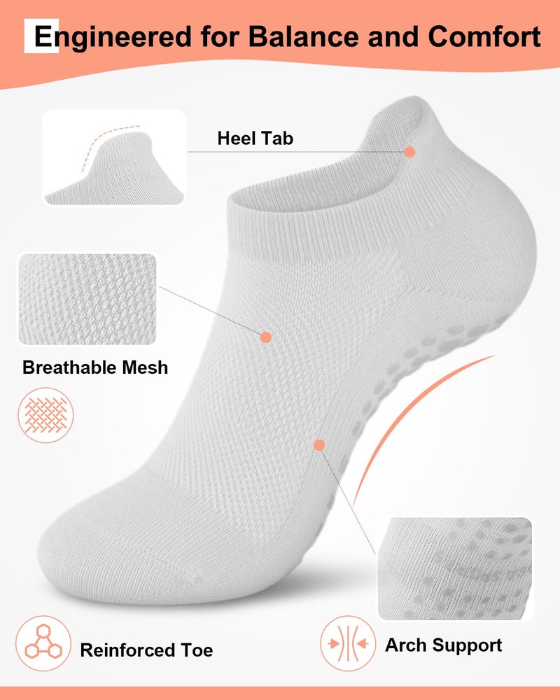 Aoliks Pilates Socks with Grips for Women, Grip Non Slip Socks for Yoga Ballet Barefoot Workout Athletic - Image 3