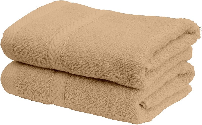 Princess Hotel Linen Klub 2-Piece Hand Towel Set - Premium Cotton Terry, Luxurious Ringspun, 480 GSM Highly Absorbent and Quick Dry for Spa-Like Comfort, Size: 40 x 70 cm, Beige (Pack of 4) - Image 3