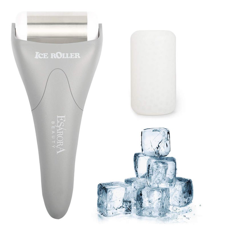 Ice Roller ESARORA Ice Roller for Face  Eye Puffiness Migraine Pain Relief and Minor Injury Skin Care Products with 2 Roller 1 Plastic Roller  1 Stainless Steel Roller