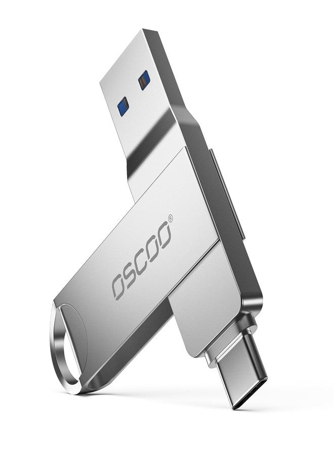 أوسكو محرك أقراص فلاش USB من OSCOO بسعة 128 جيجابايت، مزود بمنفذي USB-A و Type-C من الجيل الأول، وهو محرك أقراص محمول للهواتف الذكية وأجهزة الكمبيوتر المحمولة والأجهزة اللوحية. - Image 1