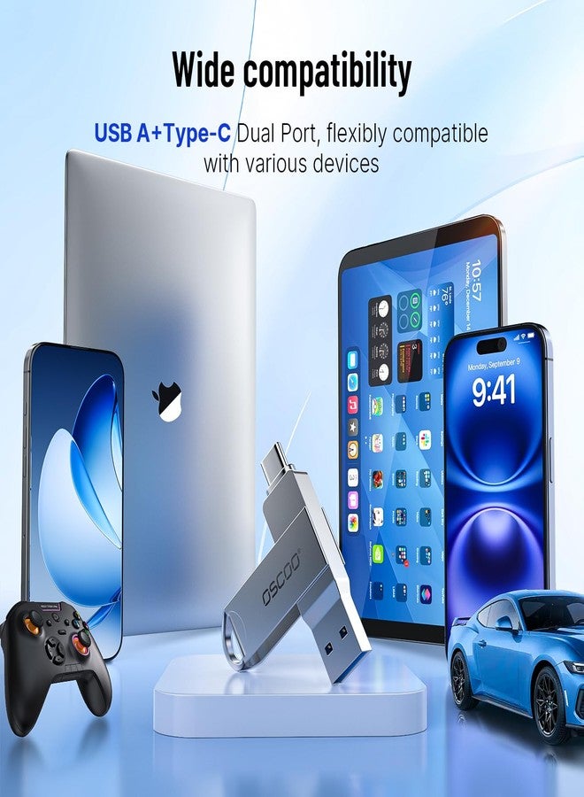 أوسكو محرك أقراص فلاش USB من OSCOO بسعة 128 جيجابايت، مزود بمنفذي USB-A و Type-C من الجيل الأول، وهو محرك أقراص محمول للهواتف الذكية وأجهزة الكمبيوتر المحمولة والأجهزة اللوحية. - Image 5