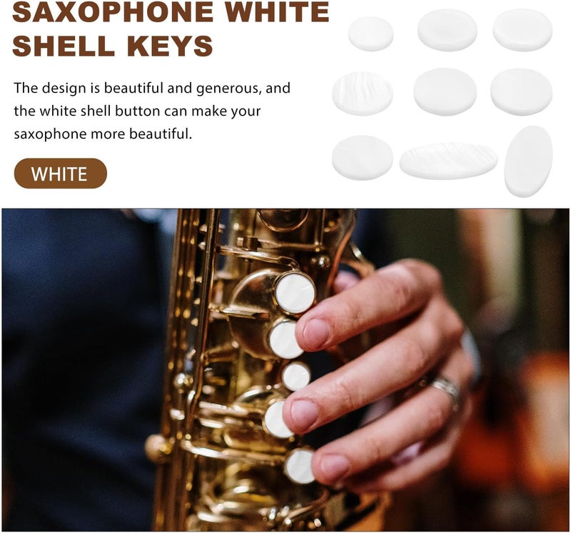 SUPVOX 9pcs Saxophone Key Buttons Shell Replacement for Alto Tenor Soprano Saxophone Musical Instrument Repair Parts - Image 3