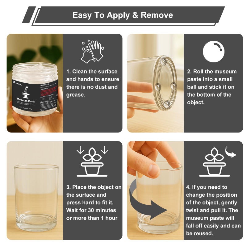 1DFAUL 12 oz Exhibits Fixing Gel for Museum, Removable Clear Museum Paste Putty Wax, Reusable & No Residue, Fixed Collection Artifacts and Decorations to Prevent Vibration, Falling - Image 5