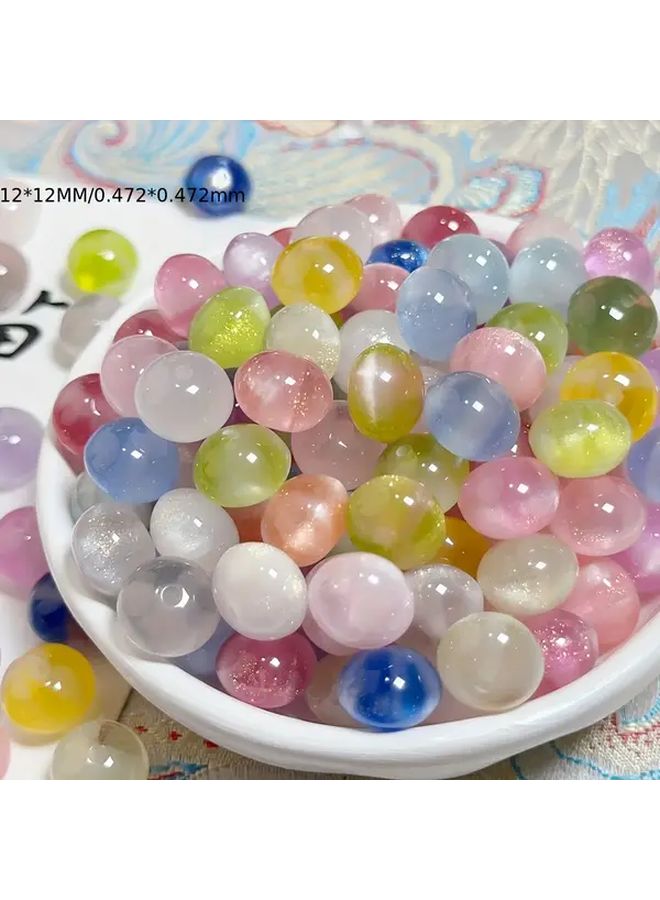 Resin Cat Eye Loose Beads Halloween Decorative Lantern Cream Color High Transparency Abacus Spacer Crafting Supplies - Image 2