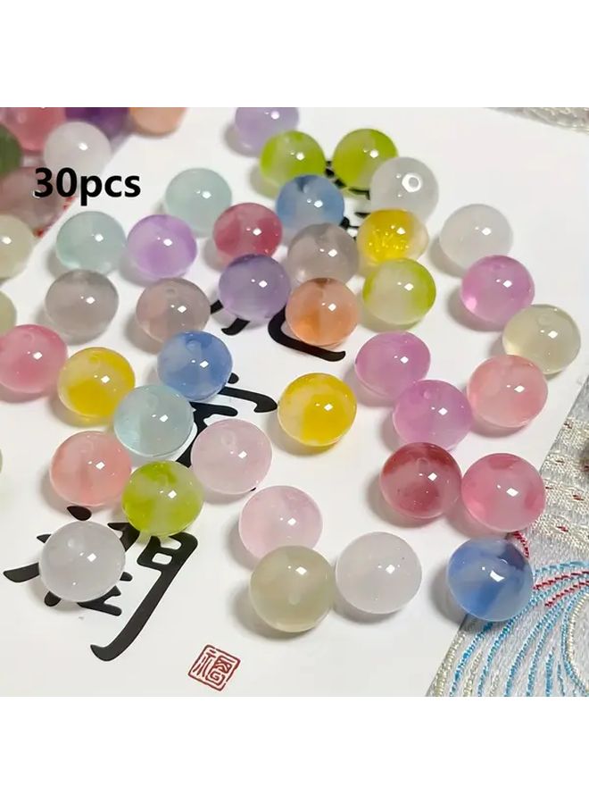 Resin Cat Eye Loose Beads Halloween Decorative Lantern Cream Color High Transparency Abacus Spacer Crafting Supplies - Image 3