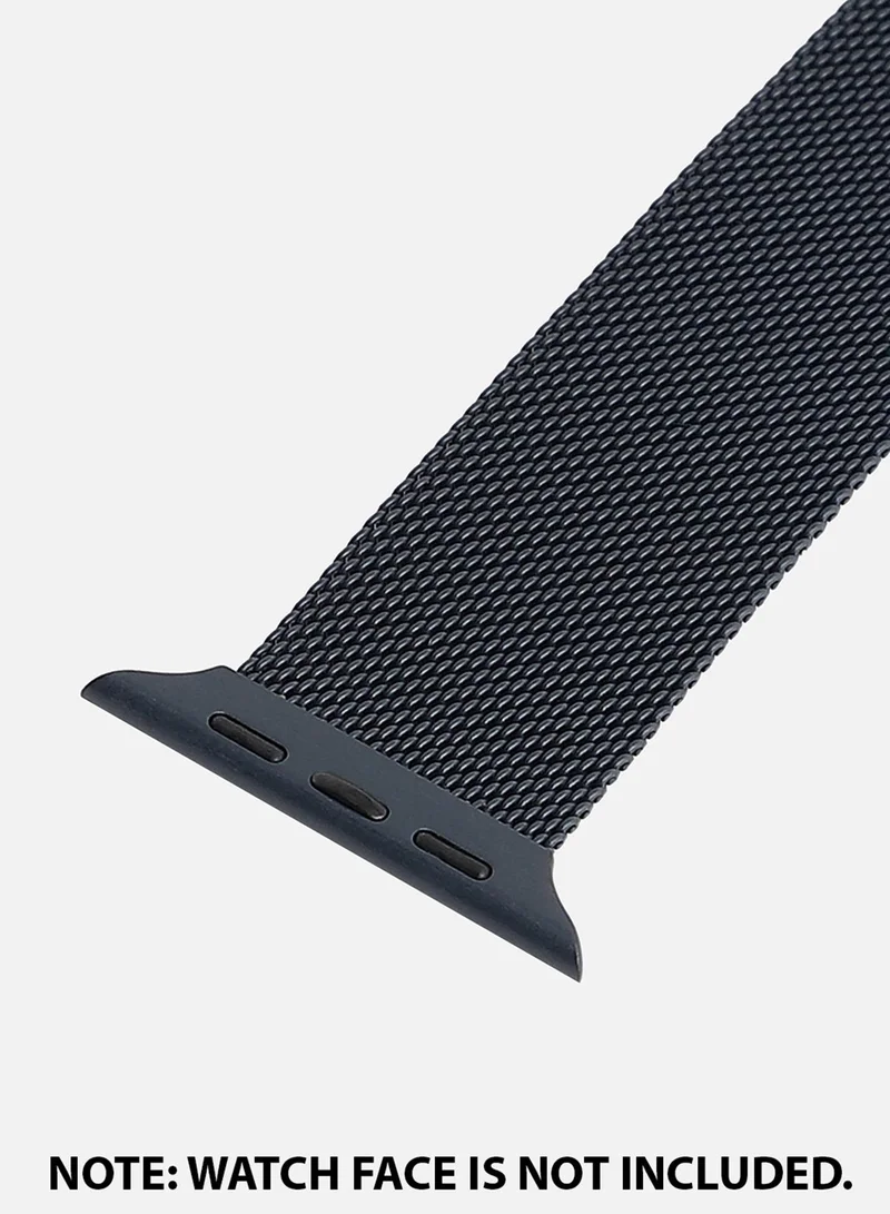 صوص هاوت سوار ساعة أبل من سبيكة معدنية كاجوال بالتصميم سادة مع سوار شبكي | 42mm/44mm/45mm