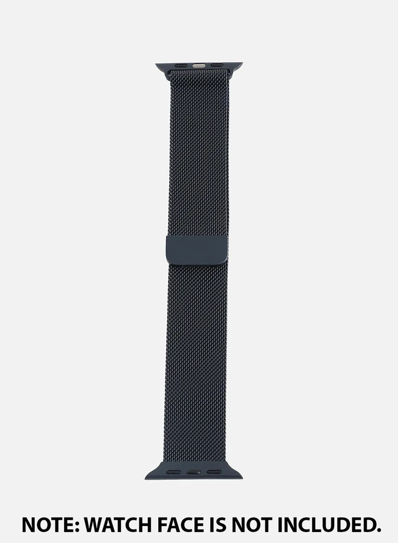صوص هاوت سوار ساعة أبل من سبيكة معدنية كاجوال بالتصميم سادة مع سوار شبكي | 42mm/44mm/45mm