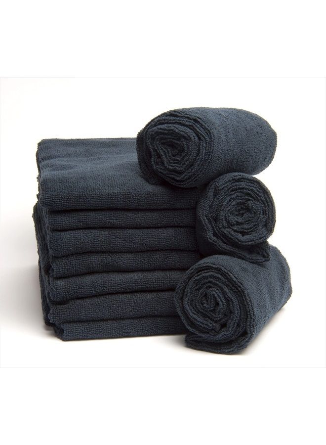 Fromm Softees Microfiber Salon Hair Towels - Fast Drying Towel for Hair, Hands, Face – Use at Home, Salon, Spa, Barber – 16" x 29" - Extra Durable and Absorbent - Black, 45006, 10 Count (Pack of 1) - Image 4