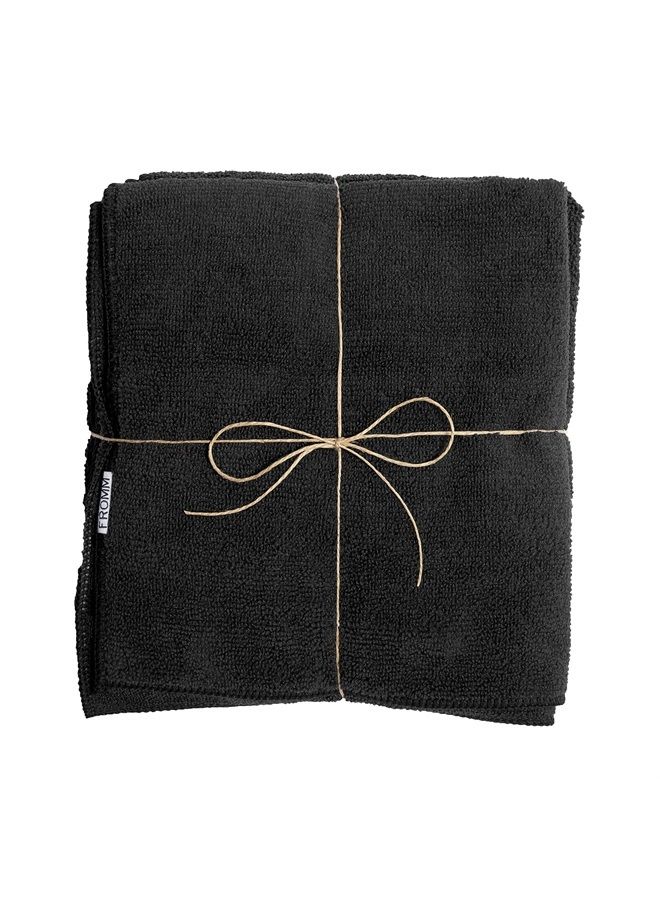 Fromm Softees Microfiber Salon Hair Towels - Fast Drying Towel for Hair, Hands, Face – Use at Home, Salon, Spa, Barber – 16" x 29" - Extra Durable and Absorbent - Black, 45006, 10 Count (Pack of 1) - Image 2