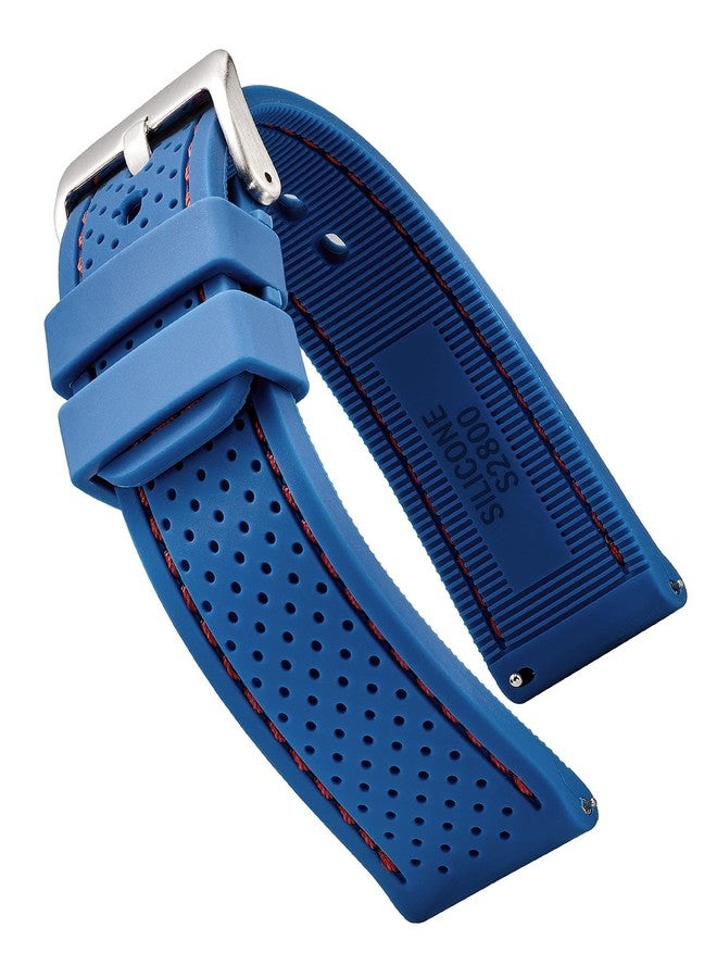 ALPINE INTERNATIONAL ALPINE Sporty Premium Soft Silicone 20mm Watch Band - Replacement Rubber Watch Bands for Women & Men - Waterproof Quick Release Watch Straps - Compatible with Regular & Smart Watch Bands(Red) - Image 1