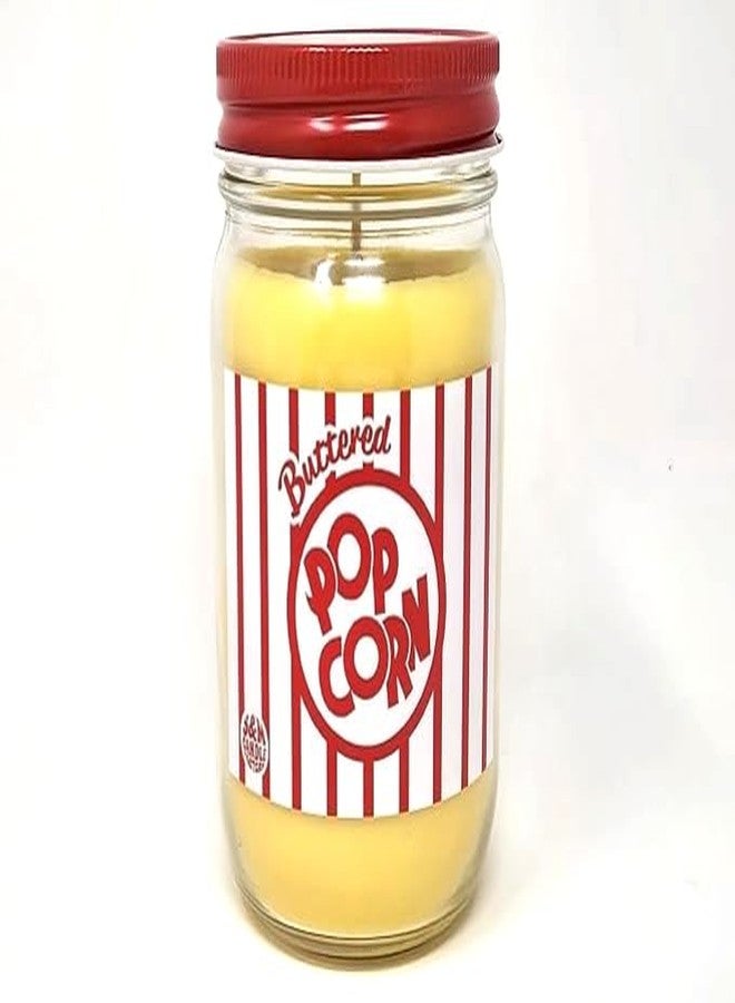S&M Candle Factory شمعة الفشار بالزبدة ~ شمعة فاخرة مصنوعة من فول الصويا الطبيعي 100% ~ شمعة ليلة مشاهدة الأفلام ~ معطرة للغاية (برطمان ماسون 14 أونصة) - Image 1