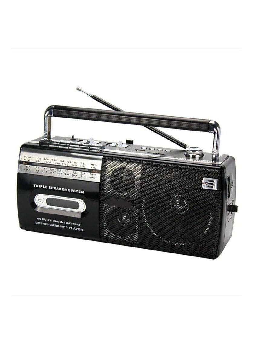 Bluetooth Radio Cassette Player - Cassette to USB/SD Converter Multi-band FM/AM/SW Radio with Hi-Fi Speaker for Home/Garden/Travel Portable Nostalgic Gift