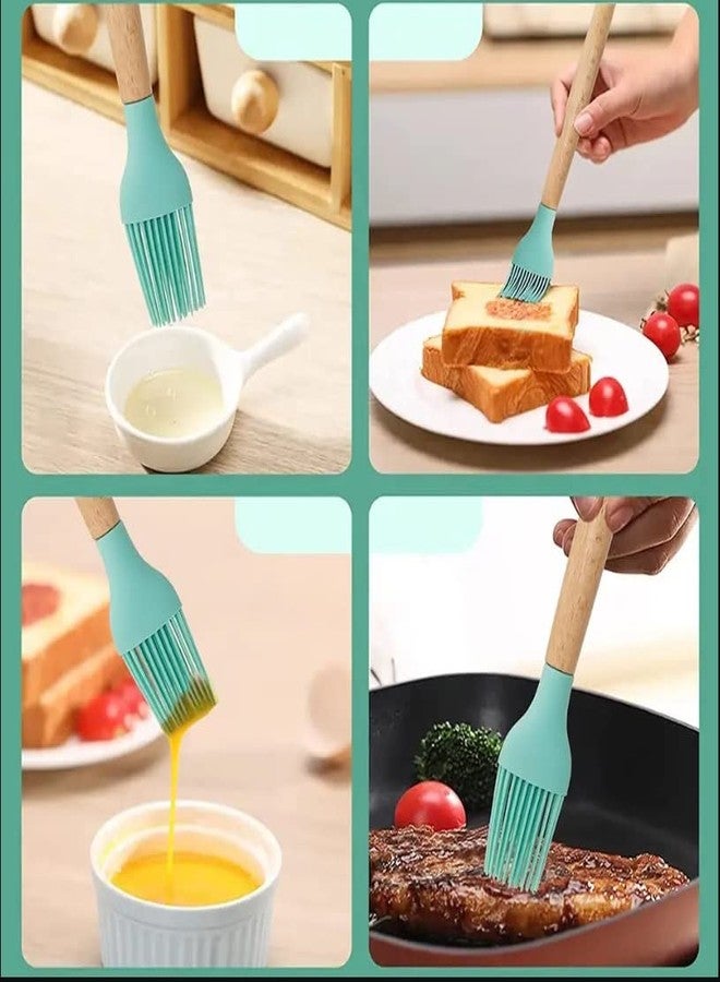 ZOOV Brush Kitchen Utensil Silicone Cooking Utensils Wood Handle, Multicolor, 1Pc - Image 2