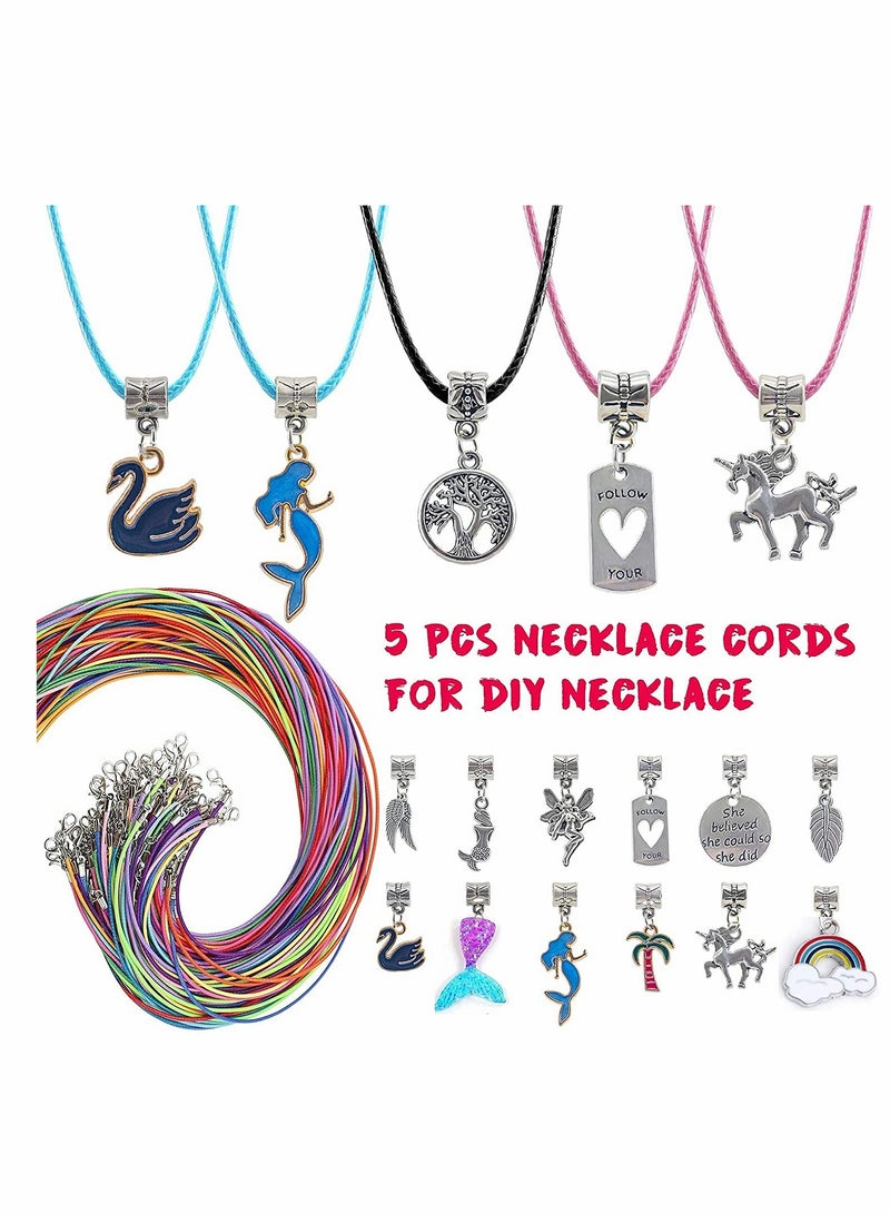 Excefore Bracelet Making Kit for Girls,Charm Bracelets with Beads, Unicorn/Mermaid Crafts,Jewelry Charms, DIY Craft, Jewelry Gift Teen Girls(71PCS) - Image 2