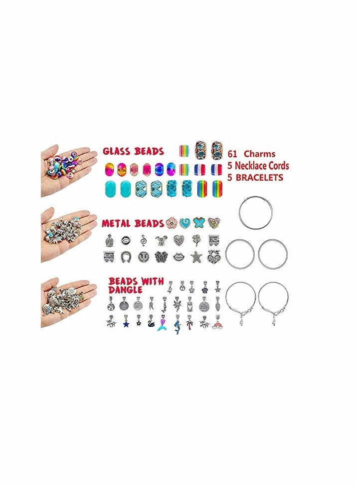Excefore Bracelet Making Kit for Girls,Charm Bracelets with Beads, Unicorn/Mermaid Crafts,Jewelry Charms, DIY Craft, Jewelry Gift Teen Girls(71PCS) - Image 3