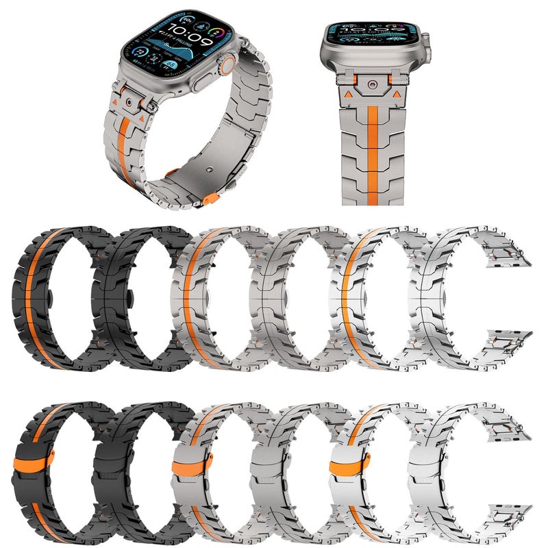 إيروريكس لساعة Apple Watch 42 مم / 41 مم / 40 مم / 38 مم حزام ساعة معدني من الفولاذ المقاوم للصدأ بمشبك أمان (فضي) - Image 4