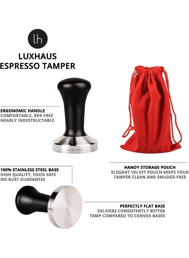 LUXHAUS LuxHaus 58mm Espresso Tamper  Premium Barista Coffee Tamper with 100 Flat Stainless Steel Base  - Image 4