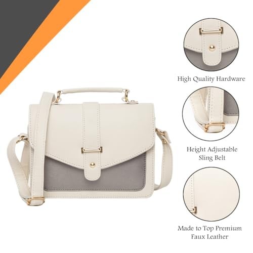 ADISA Women's Sling Bag (Gr-Off White) - Image 4