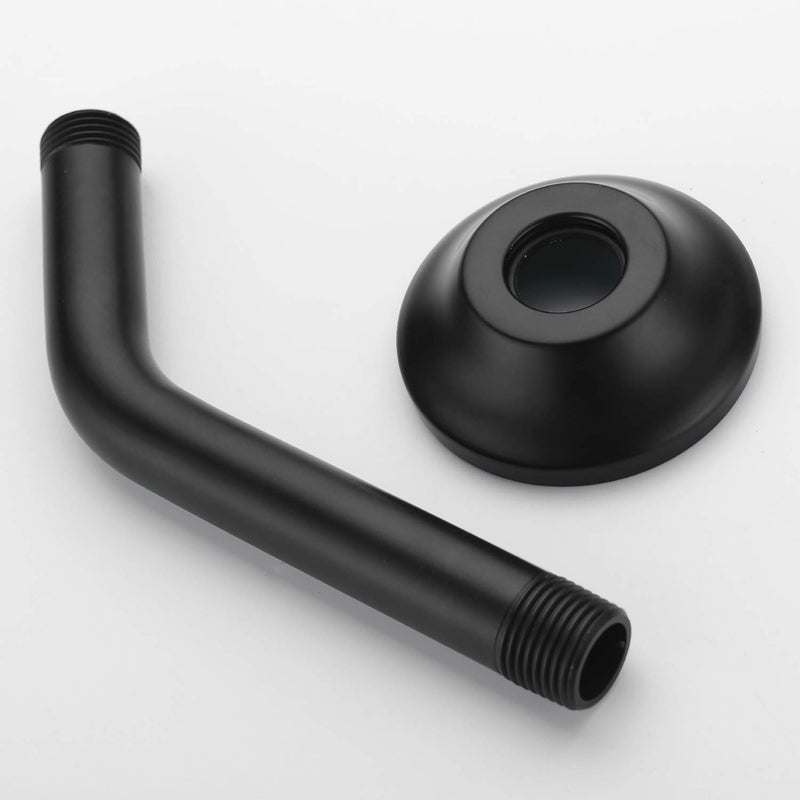 BESTILL Wall Mounted 6 Inch Extension Shower Head Arm, Shower Arm and Flange Included, Matte Black - Image 5