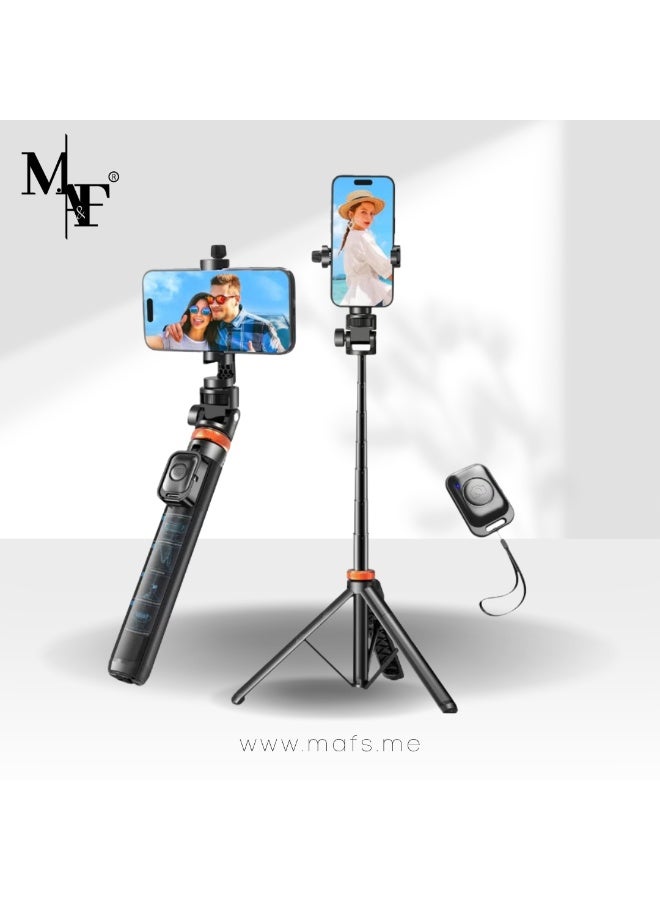 M.A&F's 62" Phone Tripod, Tripod for iPhone & Selfie Stick Tripod with Remote, Extendable Phone Tripod Stand & Travel Tripod, Solidest Cell Phone Tripod Compatible with iPhone/Android - Image 1